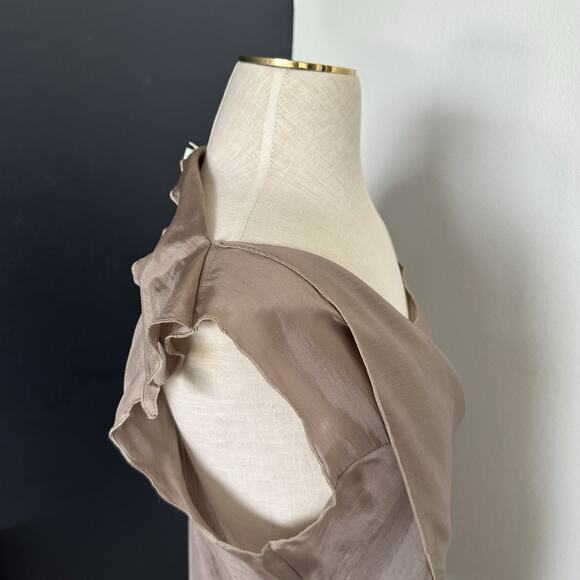 REDWOOD COURT Asymmetrical 100% Silk Sleeveless Top Blouse Abstract Artistic - Picture 4 of 11